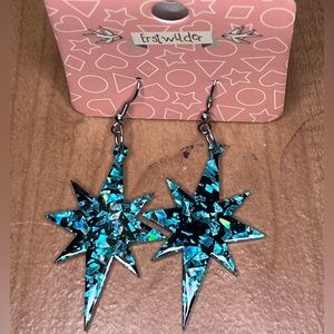 Erstwilder Teal Starburst Earrings